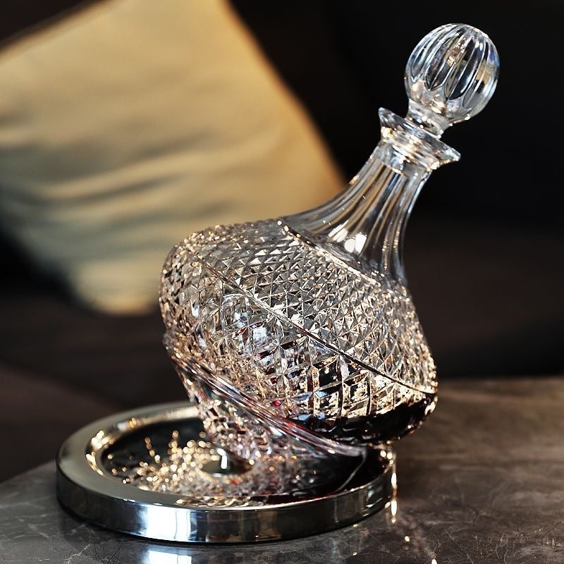 Ólommentes kristályüveg dekantőr kupakkal — európai luxus retro stílus, kapacitás 1–100 ml