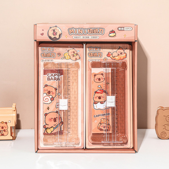 Mini asztali papírvágó, kétirányú pengével, modell xz-46271, ABS műanyag, iskolai és irodai használatra