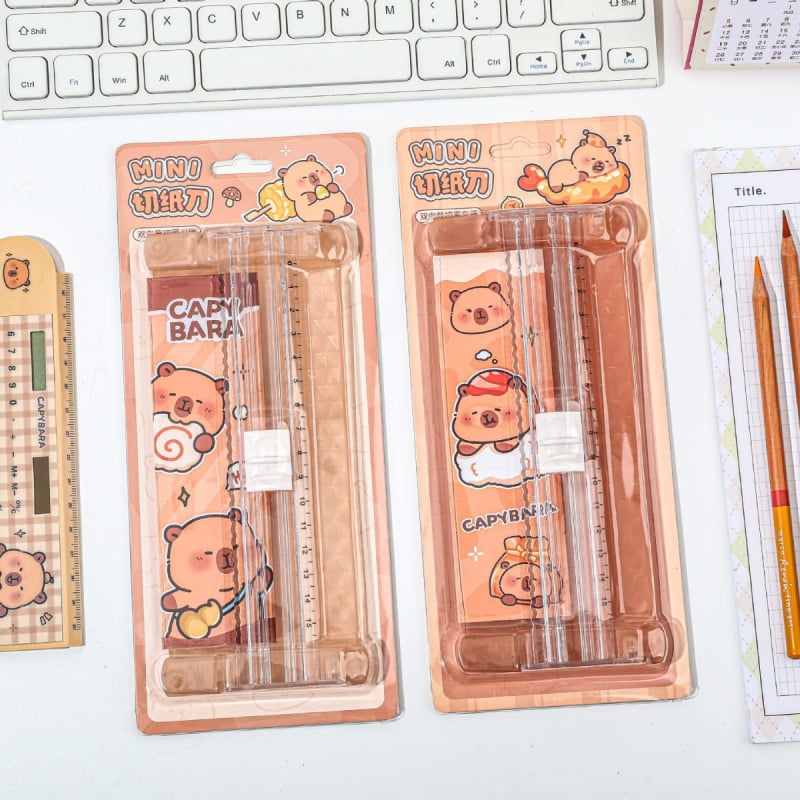 Mini asztali papírvágó, kétirányú pengével, modell xz-46271, ABS műanyag, iskolai és irodai használatra