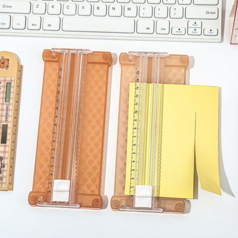 Mini asztali papírvágó, kétirányú pengével, modell xz-46271, ABS műanyag, iskolai és irodai használatra