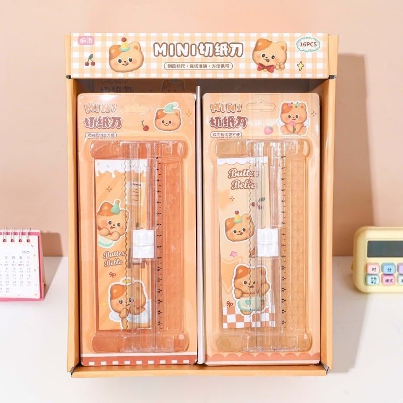 Mini asztali papírvágó, kétirányú pengével, modell xz-46271, ABS műanyag, iskolai és irodai használatra