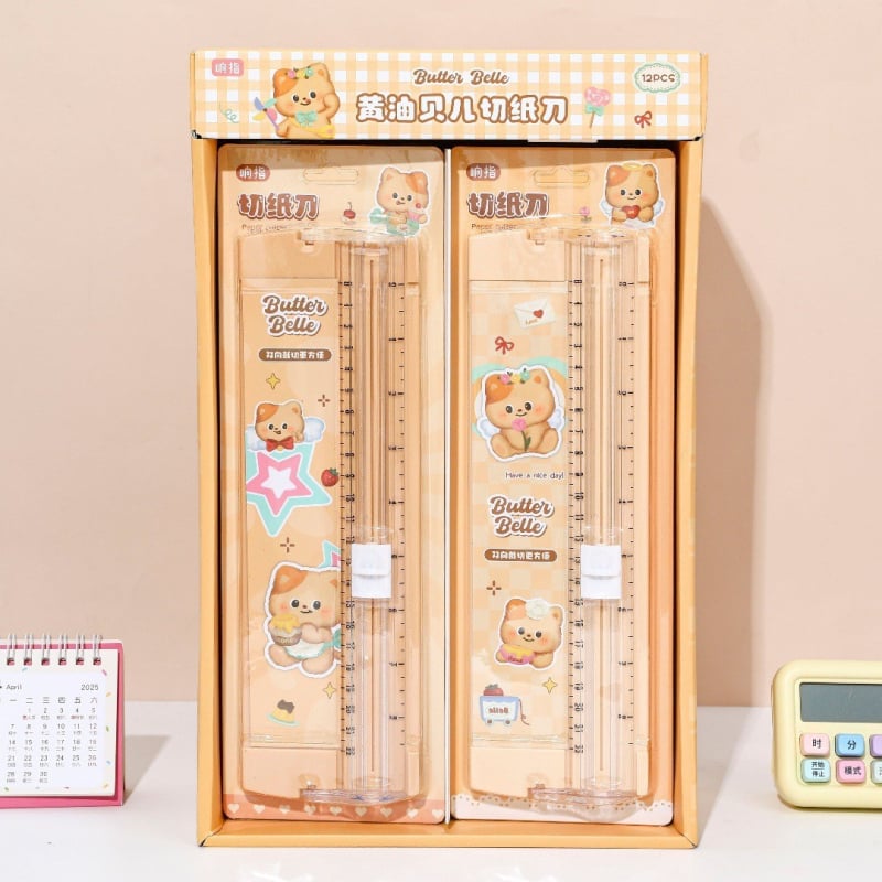 Mini asztali papírvágó, kétirányú pengével, modell xz-46271, ABS műanyag, iskolai és irodai használatra