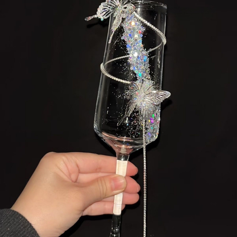 Vjenčana čaša za toast od bezolovnatog kristala, kapacitet 1–100 ml, cvjetni oblik, novi kineski stil, mogućnost prilagodbe