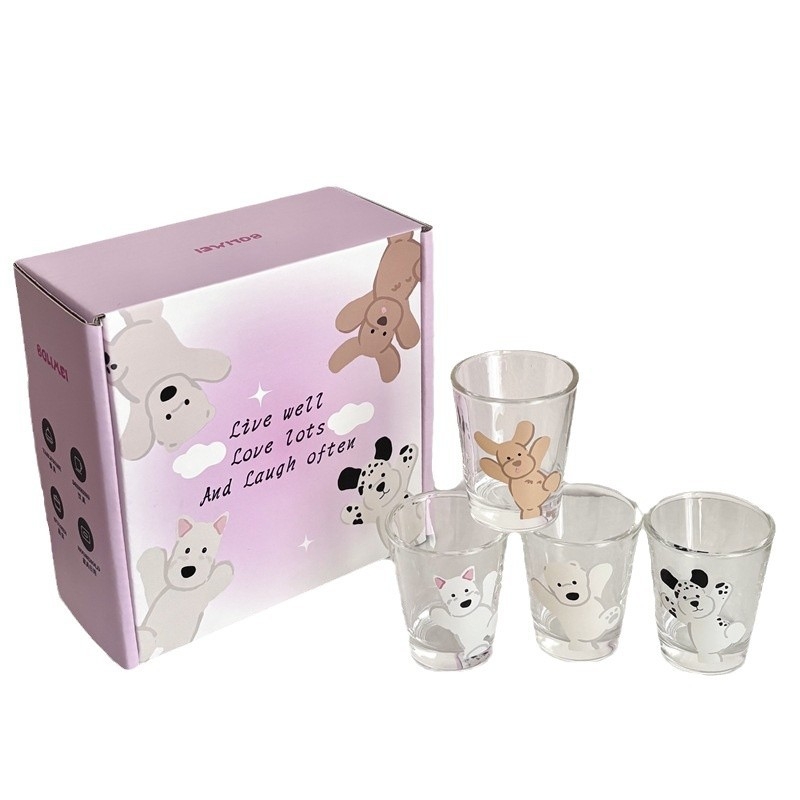 Čaša za alkohol u Ins stilu, staklena, kapacitet 1–100 ml, set 6–10 komada, mogućnost logotipa