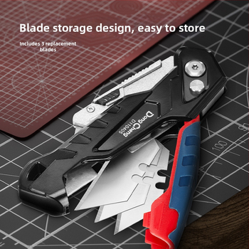 Masszív alumínium ötvözetből készült vágókés gumírozott fogantyúval — ipari minőségű tapéta- és papírvágó