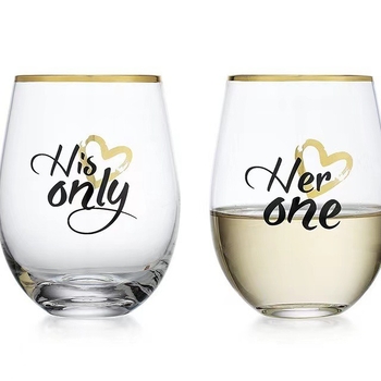 Čaša za crveno vino bez drške, jajastog oblika, s prilagođenim logotipom engleskih slova