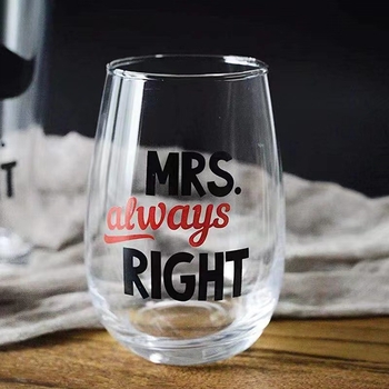 Čaša za crveno vino bez drške, jajastog oblika, s prilagođenim logotipom engleskih slova