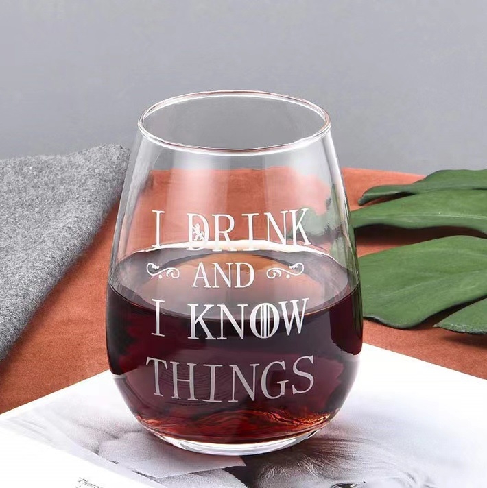 Čaša za crveno vino bez drške, jajastog oblika, s prilagođenim logotipom engleskih slova