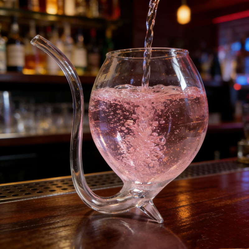 Vampirska čaša za vino od borosilikatnog stakla, svjež stil, moguć print logotipa, prilagodba