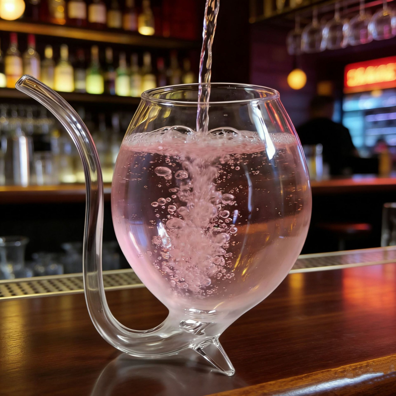 Vampirska čaša za vino od borosilikatnog stakla, svjež stil, moguć print logotipa, prilagodba