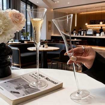 Čaša za vino s dizajnom ljilana, nordijskog stila, bez ručke, od običnog stakla, moguće tiskanje logotipa