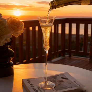 Čaša za vino s dizajnom ljilana, nordijskog stila, bez ručke, od običnog stakla, moguće tiskanje logotipa