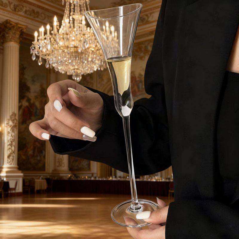 Čaša za vino s dizajnom ljilana, nordijskog stila, bez ručke, od običnog stakla, moguće tiskanje logotipa