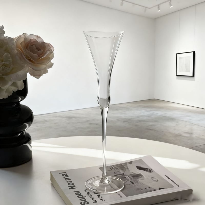 Čaša za vino s dizajnom ljilana, nordijskog stila, bez ručke, od običnog stakla, moguće tiskanje logotipa