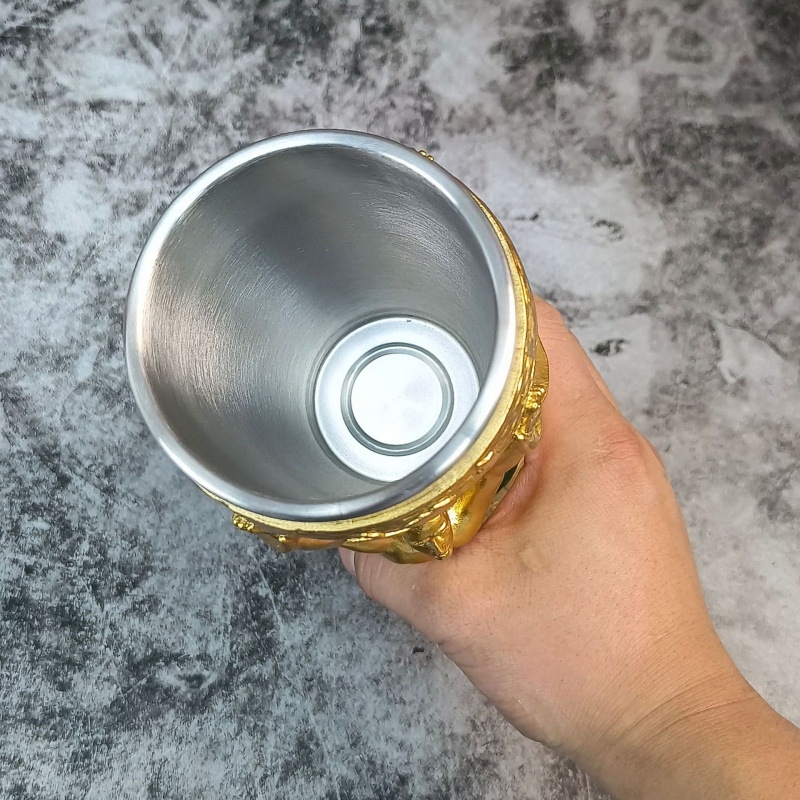 Nehrđajući čelik čaša za pivo, kapacitet 401-500 ml, moderni minimalistički dizajn, motiv Herkules, težina 680 g