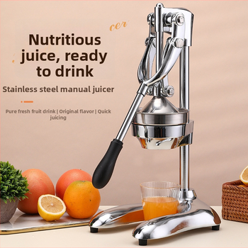 Ručný odšťavovač na ovocie – nerezová oceľ + hliníková zliatina, viacúčelový, bez elektriny, pre domácnosti a malé firmy