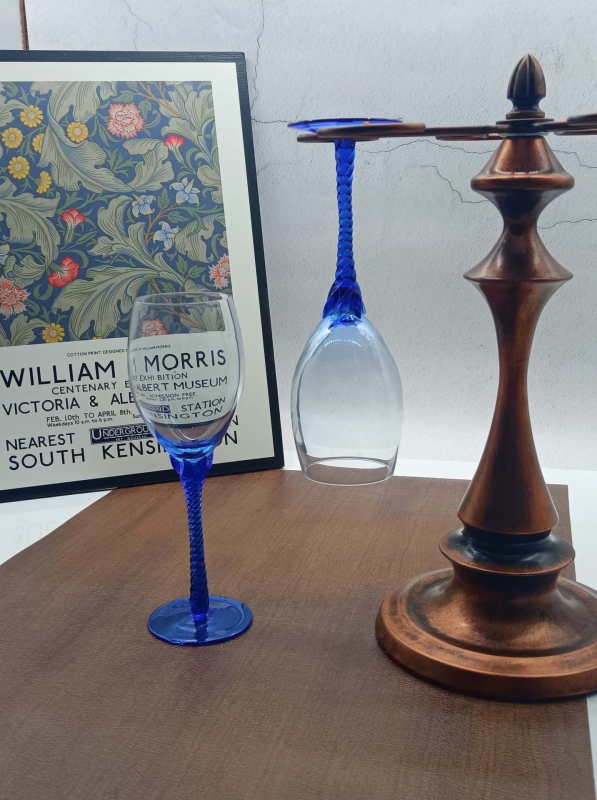 Vinska čaša od stakla, goblet u retro stilu, kapacitet 201–300 ml, mogućnost prilagođavanja i otiska logotipa