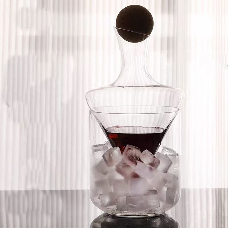 Üveg Dekanterkészlet, 901-1000 ml kapacitás, 400 g súly, modern egyszerű stílus