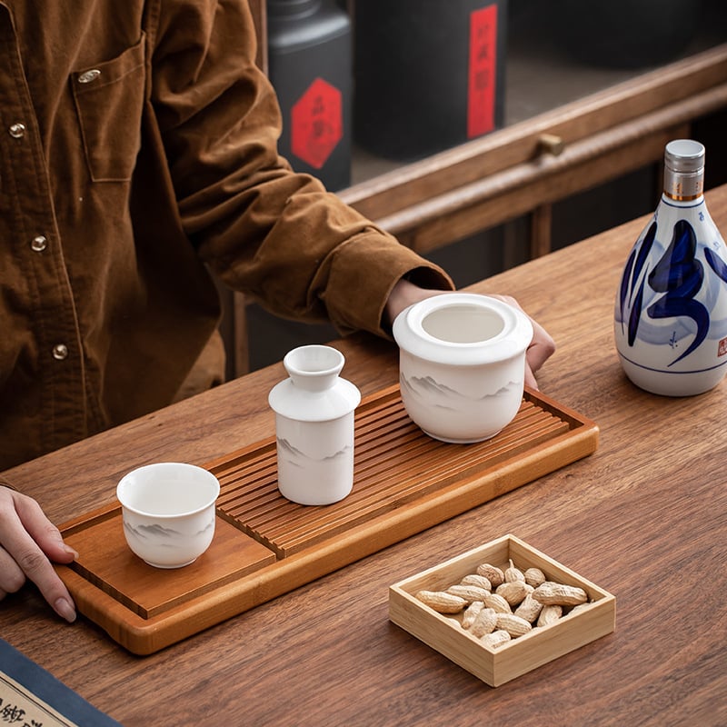 Kerámia bormelegítő dekantáló készlet, új kínai stílusban, 1-100 ml kapacitás, 2025-ben debütál