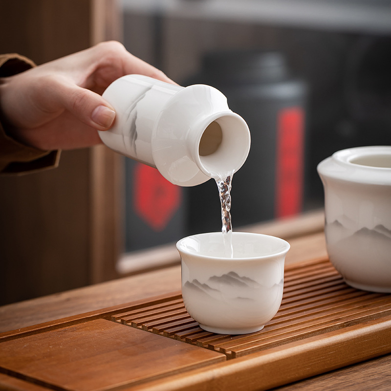 Kerámia bormelegítő dekantáló készlet, új kínai stílusban, 1-100 ml kapacitás, 2025-ben debütál