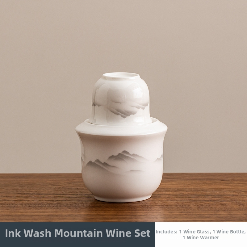 Keramická súprava ohrievač vína s dekantérom, nový čínsky štýl, objem 1-100 ml, uvedená na trh v roku 2025