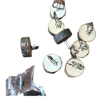 Clip foto rotund din lemn - Obiect decorativ de birou lucrat manual din lemn Schima superba