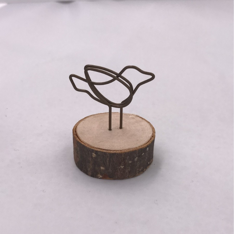 Clip foto rotund din lemn - Obiect decorativ de birou lucrat manual din lemn Schima superba