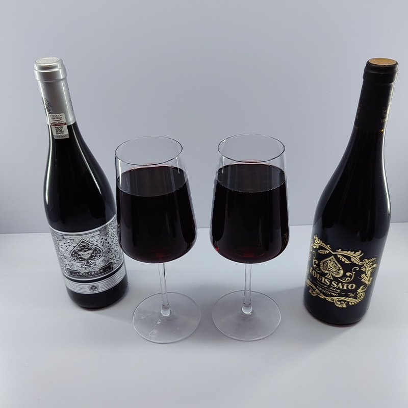 Kristályüveg goblet borospohár, 501-600 ml, egyszerű stílus, prémium minőség, fogantyú nélküli (kristályüveg, 501-600 ml, egyszerű stílus, prémium)