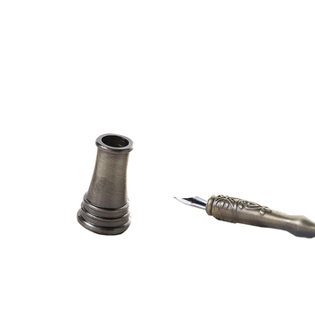 Držač za pero – metalni, europski retro stil, 3D dizajn za pero za namakanje, Round