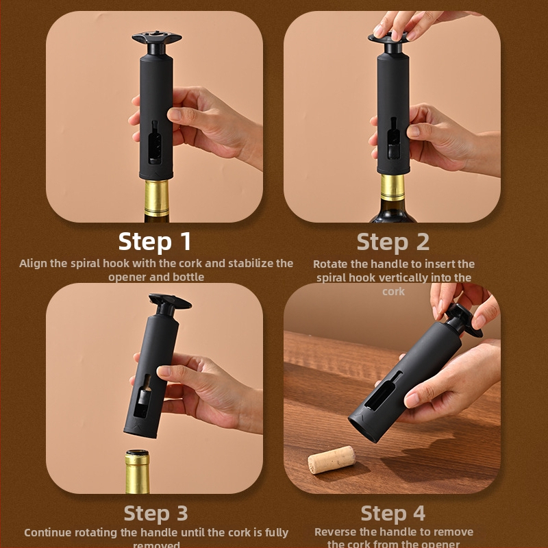 Многофункционален комплект за отваряне на бутилки, напълно автоматичен, пластмасов, подходящ за червено вино и бира.