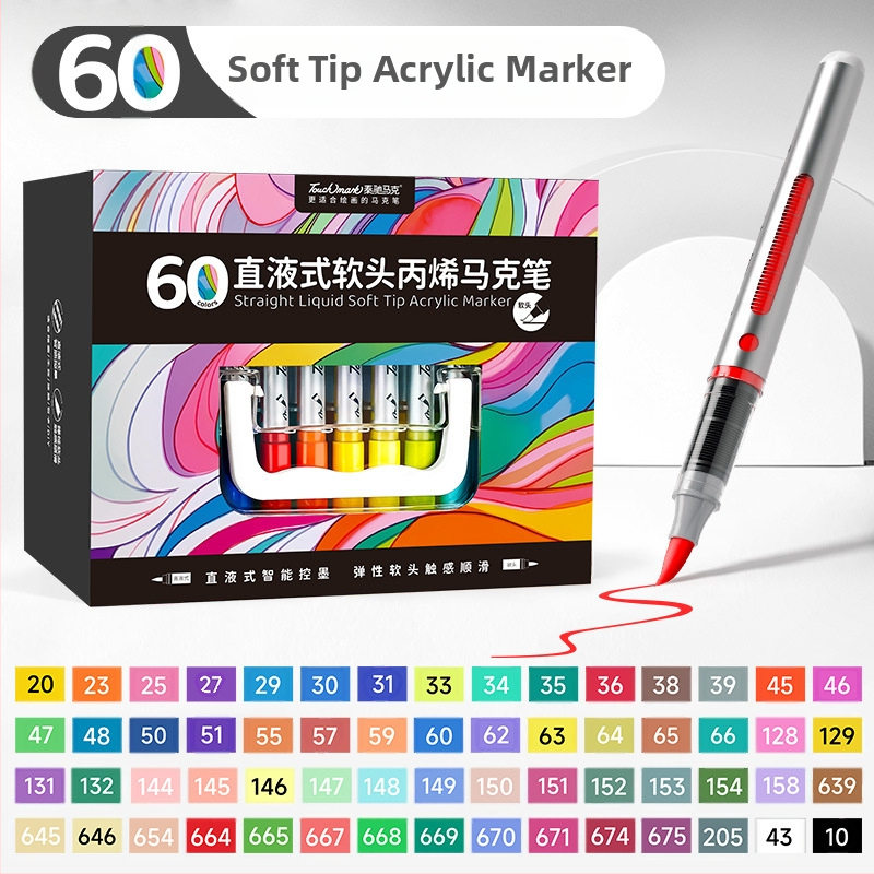 Touchmark priame tekuté akrylové marker pero v puzdre z Oxford textílie – farbivo 2.4 g
