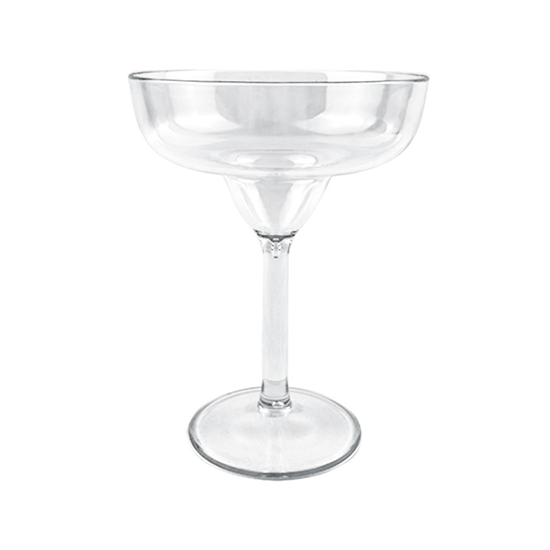 Koktél pohár műanyagból, átlátszó, modern minimalista stílus, 301–400 ml kapacitás, logó nyomás lehetséges.