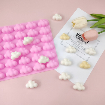 Formă din silicon cu formă de nor, 36 cavități, pentru DIY jeleu, cuburi de gheață și ciocolată