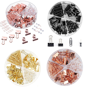 PINGURU Irodai Készlet — rozsdamentes acélból és nikkelezett acélból készült huzal alkatrészek, kevert modell, PS doboz négy rekesszel