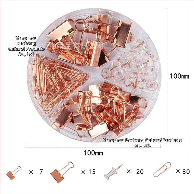 PINGURU Irodai Készlet — rozsdamentes acélból és nikkelezett acélból készült huzal alkatrészek, kevert modell, PS doboz négy rekesszel