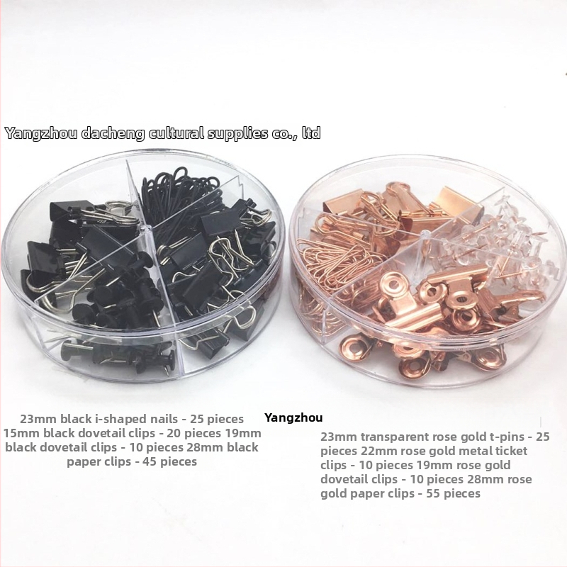 PINGURU Irodai Készlet — rozsdamentes acélból és nikkelezett acélból készült huzal alkatrészek, kevert modell, PS doboz négy rekesszel