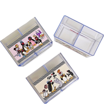 Pingvin desktop organizer s pregradama — PP plast, kapacitet 1 L, držač za šminku i ruževe