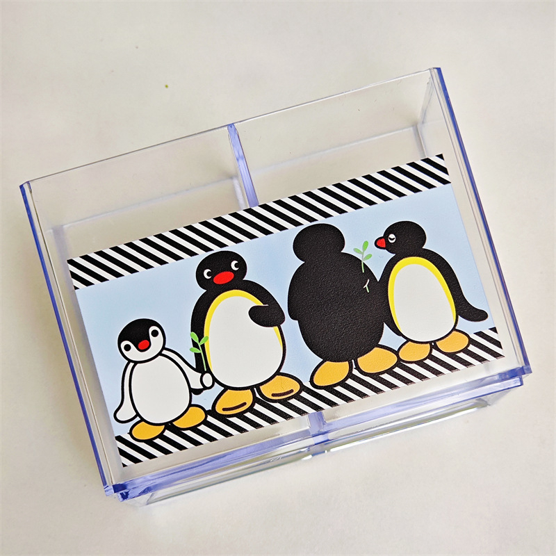 Pingvin desktop organizer s pregradama — PP plast, kapacitet 1 L, držač za šminku i ruževe