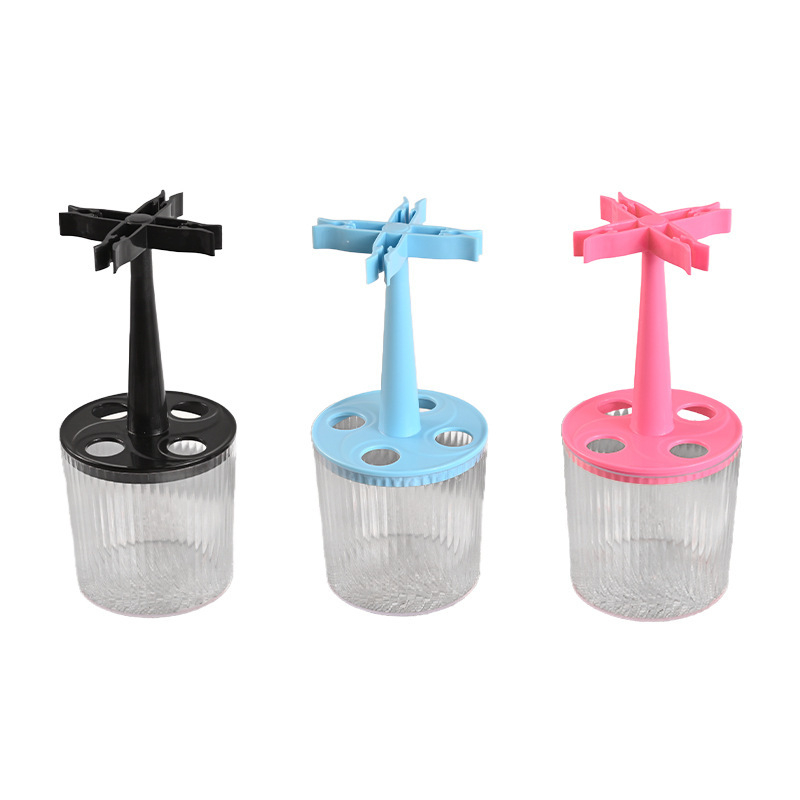 Suport pentru pixuri cu compartiment pentru pensule și recipient de cerneală – plastic; model: Pen Holder; cod produs: Wash-free Pen Holder; imprimare logo personalizată: Da