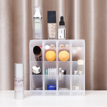 Suport pentru pixuri înclinat, transparent, organizator de birou (Material PP, Multifuncțional, pentru depozitare pe birou și în bucătărie, 1 nivel, stil japonez)