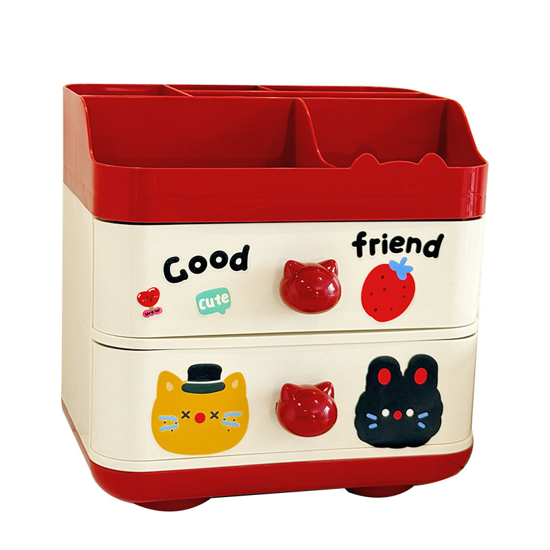 Stolna kutija za pohranu s dvostrukim ladicama i stubastim pretincima, PP materijal, kapacitet 18 L