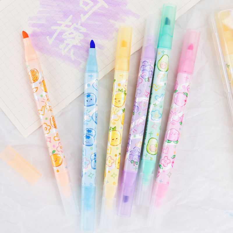 Dvostrani izbrisivi marker za podcrtavanje – komplet 6 kom, model 538, brend Huilin