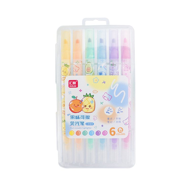 Dvostrani izbrisivi marker za podcrtavanje – komplet 6 kom, model 538, brend Huilin