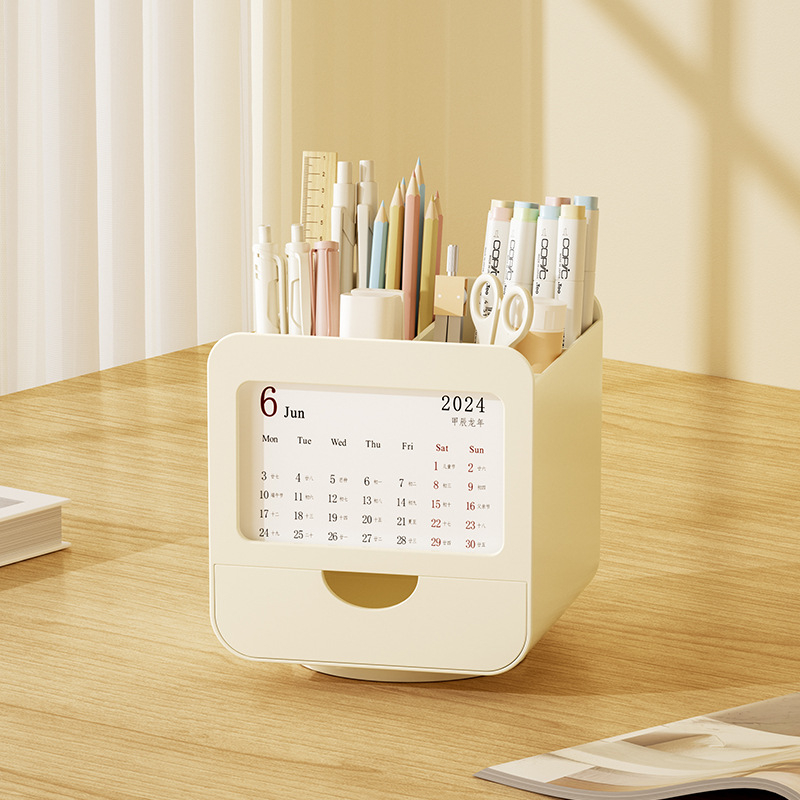 Stolna kutija za pohranu i držač olovaka, plastika, četverokutnog oblika, uredski organizator