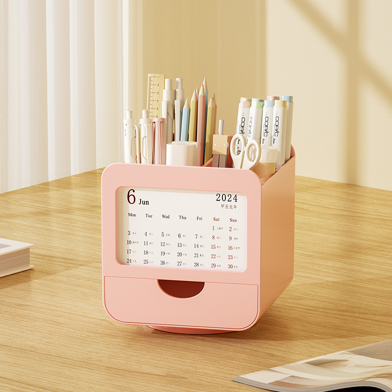 Stolna kutija za pohranu i držač olovaka, plastika, četverokutnog oblika, uredski organizator