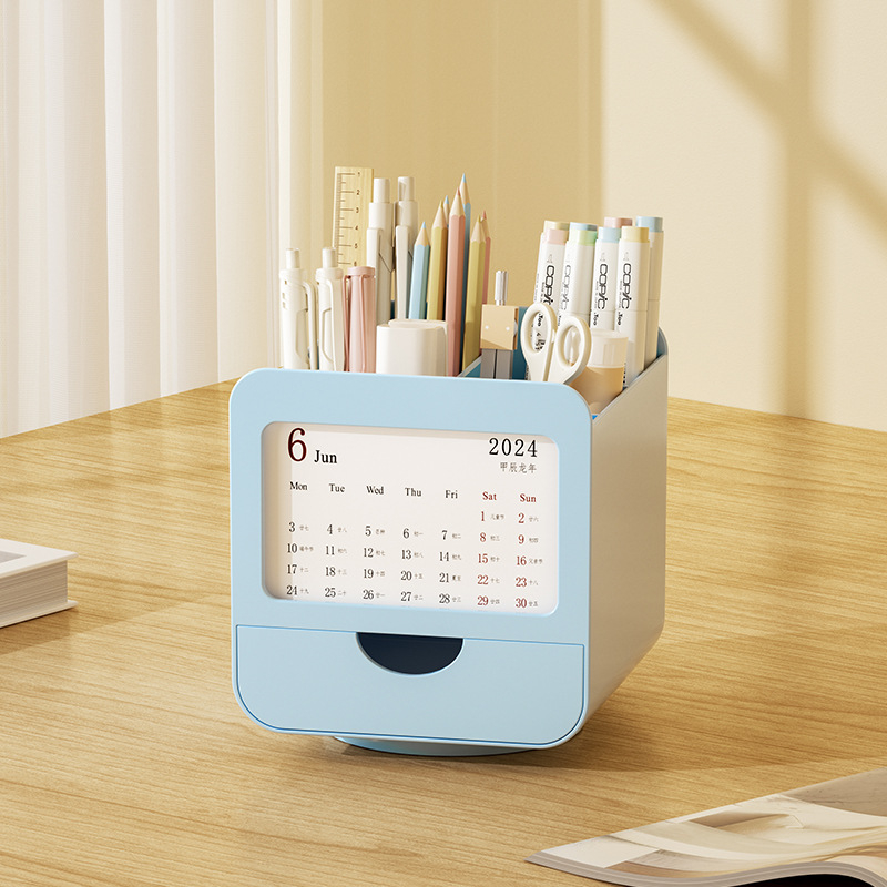 Stolna kutija za pohranu i držač olovaka, plastika, četverokutnog oblika, uredski organizator