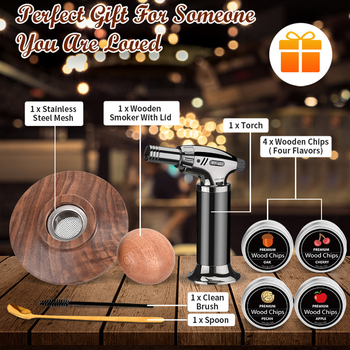 Drveni dimljivač za koktele — moderni minimalistički stil za bar i kuhinju, 9-dijelni set drvenih kutija s logotipom