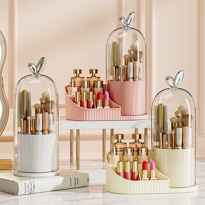 Cutie de depozitare pentru cosmetice cu suport rotativ pentru pixuri de birou și separatoare - capacitate 2 L, PET/PP/PS/ABS, model MYC107