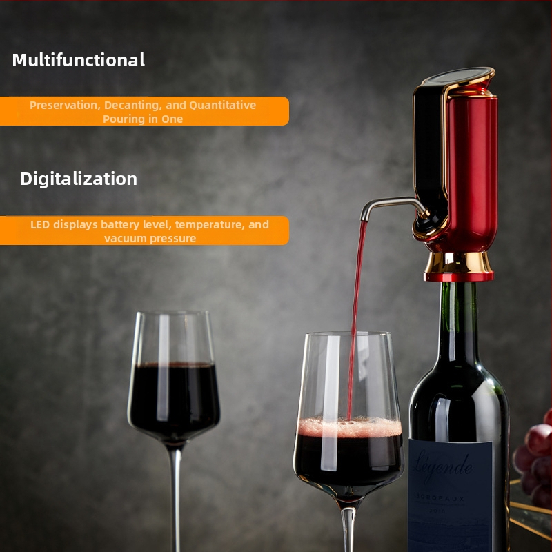 Dekanter na červené víno | kovová konštrukcia, objem 701–800 ml, hmotnosť 290 g, moderný minimalistický štýl