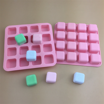 Formă din silicon pentru prăjituri, 16 cavități în grilă pătrată, formă neregulată, pentru coacere și cuburi de gheață
